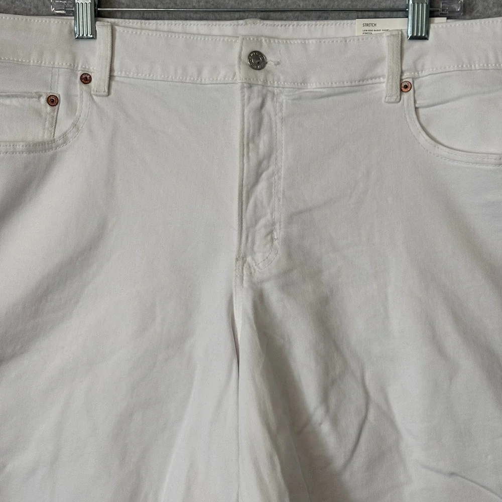 American Eagle Women's 16 Low‎ Rise Baggy Short White Stretch Jeans Denim NWT